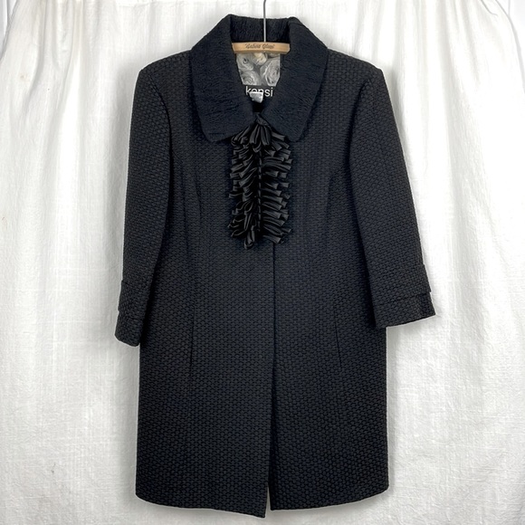 Vintage Jackets & Blazers - Vintage KENSIE Coat black chic refined medium length